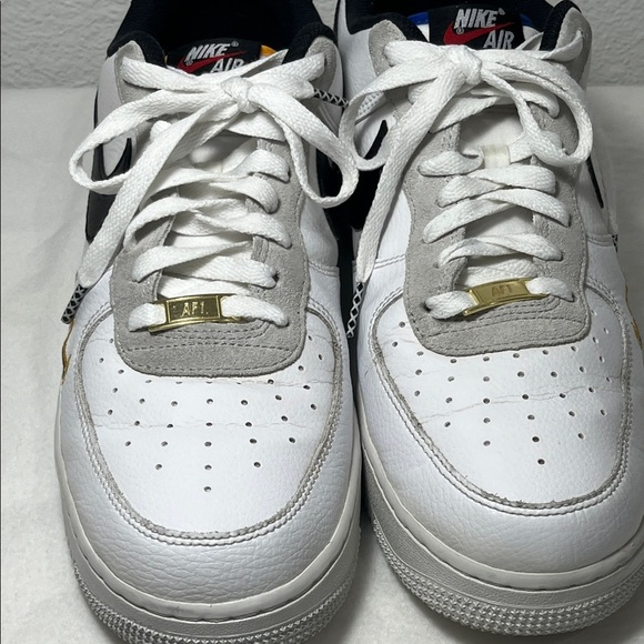 Nike Air Force 1 White and Black with Gold Accents - Picture 7 of 10